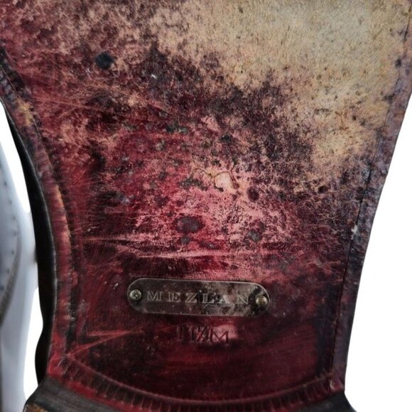 Mezlan Custom Mens 11.5 Brown Polished Leather Wingtip Oxfords Dress Shoes Spain - Picture 15 of 15